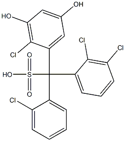 (2-Chlorophenyl)(2,3-dichlorophenyl)(2-chloro-3,5-dihydroxyphenyl)methanesulfonic acid 结构式