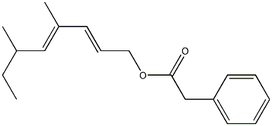 Phenylacetic acid 4,6-dimethyl-2,4-octadienyl ester 结构式