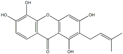 3,4,6,8-Tetrahydroxy-7-prenyl-9H-xanthene-9-one 结构式