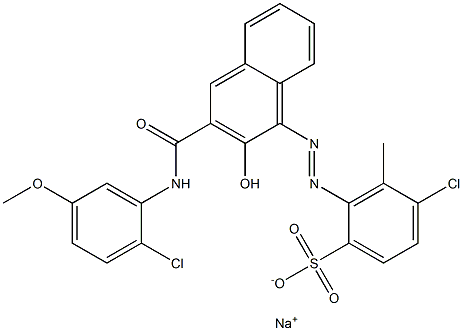 4-Chloro-3-methyl-2-[[3-[[(2-chloro-5-methoxyphenyl)amino]carbonyl]-2-hydroxy-1-naphtyl]azo]benzenesulfonic acid sodium salt 结构式