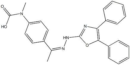 4'-[Carboxy(methyl)amino]acetophenone (4,5-diphenyloxazol-2-yl)hydrazone 结构式