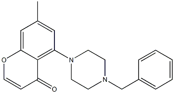 7-Methyl-5-(4-benzylpiperazin-1-yl)-4H-1-benzopyran-4-one 结构式