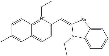 1-Ethyl-2-[(3-ethylbenzoselenazol-2(3H)-ylidene)methyl]-6-methylquinolinium 结构式