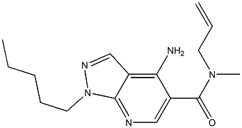 1-Pentyl-4-amino-N-methyl-N-(2-propenyl)-1H-pyrazolo[3,4-b]pyridine-5-carboxamide 结构式