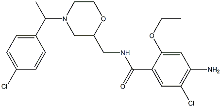 4-Amino-5-chloro-2-ethoxy-N-[[4-[1-(4-chlorophenyl)ethyl]-2-morpholinyl]methyl]benzamide 结构式