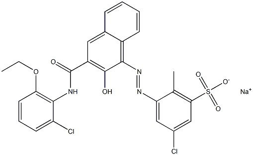 3-Chloro-6-methyl-5-[[3-[[(2-chloro-6-ethoxyphenyl)amino]carbonyl]-2-hydroxy-1-naphtyl]azo]benzenesulfonic acid sodium salt 结构式