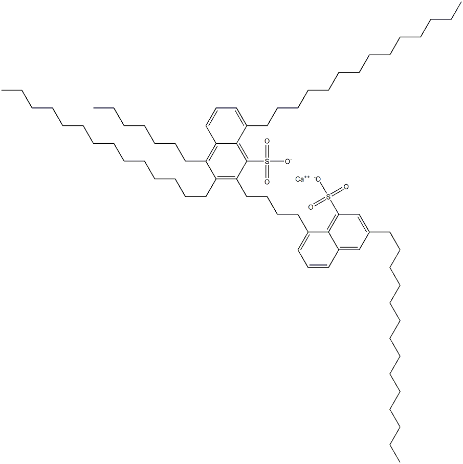 Bis(3,8-ditetradecyl-1-naphthalenesulfonic acid)calcium salt 结构式