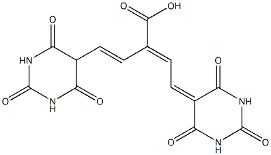 2-[2-[(Hexahydro-2,4,6-trioxopyrimidin)-5-yl]vinyl]-4-[(hexahydro-2,4,6-trioxopyrimidin)-5-ylidene]-2-butenoic acid 结构式