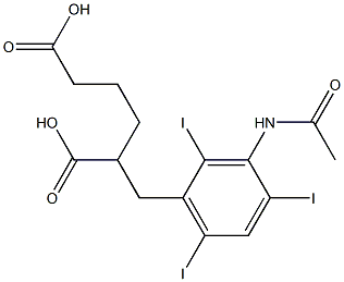 2-[(3-Acetylamino-2,4,6-triiodophenyl)methyl]adipic acid 结构式