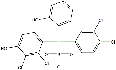 (3,4-Dichlorophenyl)(2,3-dichloro-4-hydroxyphenyl)(2-hydroxyphenyl)methanesulfonic acid 结构式