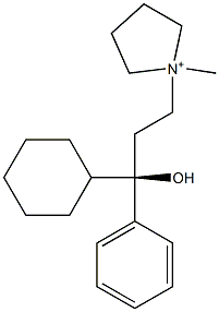 1-[(R)-3-Cyclohexyl-3-hydroxy-3-phenylpropyl]-1-methylpyrrolidinium 结构式