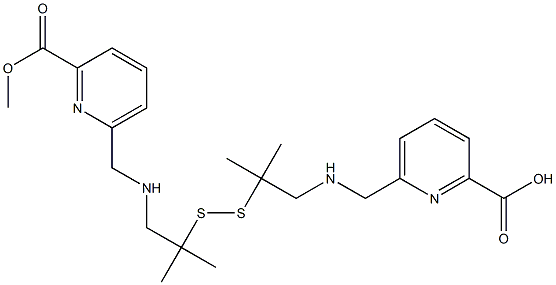 6,6'-[Dithiobis(2,2-dimethylethylene)bis(iminomethylene)]bis(pyridine-2-carboxylic acid methyl) ester 结构式