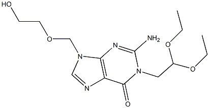 2-Amino-1-(2,2-diethoxyethyl)-9-[(2-hydroxyethoxy)methyl]-9H-purin-6(1H)-one 结构式