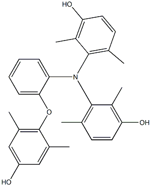 N,N-Bis(3-hydroxy-2,6-dimethylphenyl)-2-(4-hydroxy-2,6-dimethylphenoxy)benzenamine 结构式