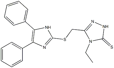5-[[(4,5-Diphenyl-1H-imidazol-2-yl)thio]methyl]-4-ethyl-4H-1,2,4-triazole-3(2H)-thione 结构式