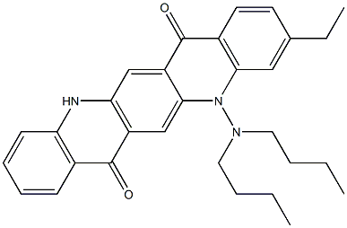 5-(Dibutylamino)-3-ethyl-5,12-dihydroquino[2,3-b]acridine-7,14-dione 结构式