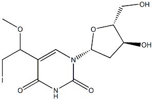 5-(1-Methoxy-2-iodoethyl)-2'-deoxyuridine 结构式