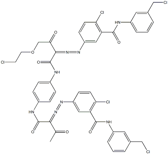 3,3'-[2-[(2-Chloroethyl)oxy]-1,4-phenylenebis[iminocarbonyl(acetylmethylene)azo]]bis[N-[3-(chloromethyl)phenyl]-6-chlorobenzamide] 结构式