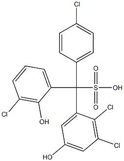 (4-Chlorophenyl)(3-chloro-2-hydroxyphenyl)(2,3-dichloro-5-hydroxyphenyl)methanesulfonic acid 结构式