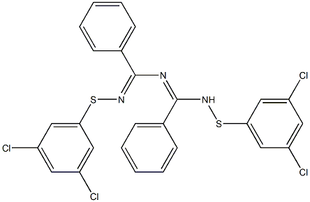 1,5-Bis[(3,5-dichlorophenyl)thio]-2,4-diphenyl-1,3,5-triaza-2,4-pentadiene 结构式