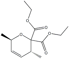 (3R,6R)-3,6-Dihydro-3,6-dimethyl-2H-pyran-2,2-dicarboxylic acid diethyl ester 结构式