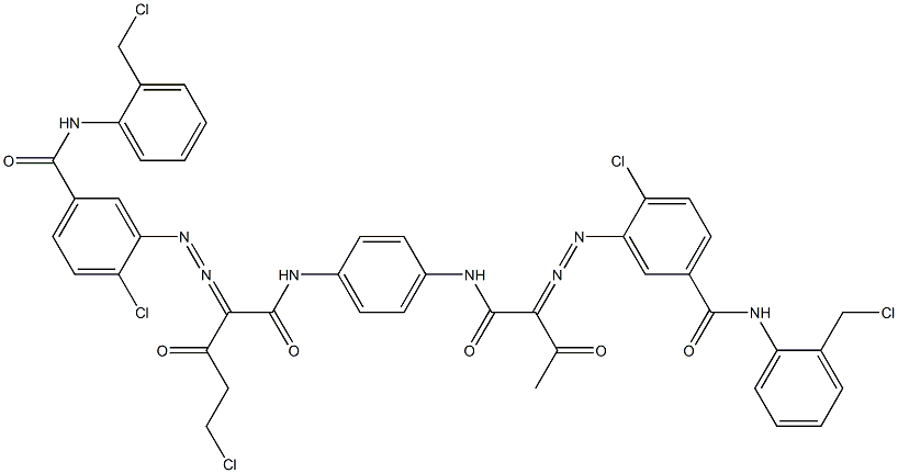 3,3'-[2-(Chloromethyl)-1,4-phenylenebis[iminocarbonyl(acetylmethylene)azo]]bis[N-[2-(chloromethyl)phenyl]-4-chlorobenzamide] 结构式