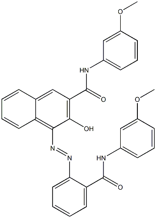 4-[[2-[[(3-Methoxyphenyl)amino]carbonyl]phenyl]azo]-3-hydroxy-N-(3-methoxyphenyl)-2-naphthalenecarboxamide 结构式