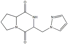 3-[(1H-Pyrazol-1-yl)methyl]hexahydropyrrolo[1,2-a]pyrazine-1,4-dione 结构式