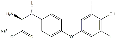 (2R,3R)-2-Amino-3-[4-(4-hydroxy-3,5-diiodophenoxy)phenyl]-3-iodopropanoic acid sodium salt 结构式