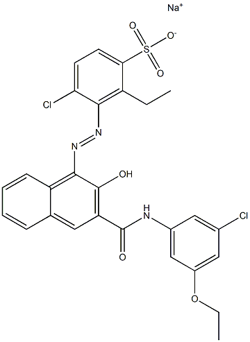 4-Chloro-2-ethyl-3-[[3-[[(3-chloro-5-ethoxyphenyl)amino]carbonyl]-2-hydroxy-1-naphtyl]azo]benzenesulfonic acid sodium salt 结构式