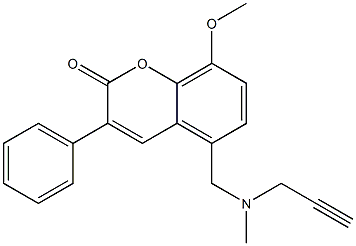 8-Methoxy-5-[[methyl(2-propynyl)amino]methyl]-3-phenyl-2H-1-benzopyran-2-one 结构式