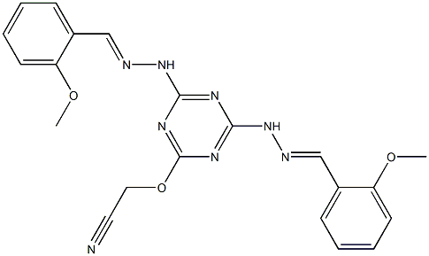 2-Cyanomethoxy-4,6-bis[2-(2-methoxybenzylidene)hydrazino]-1,3,5-triazine 结构式