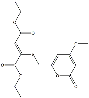 2-[(4-Methoxy-6-oxo-6H-pyran-2-yl)methylthio]fumaric acid diethyl ester 结构式