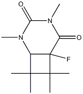 6-Fluoro-2,4,7,7,8,8-hexamethyl-2,4-diazabicyclo[4.2.0]octane-3,5-dione 结构式