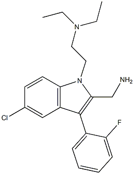 5-Chloro-1-[2-(diethylamino)ethyl]-3-(o-fluorophenyl)-1H-indole-2-methanamine 结构式