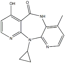 5,11-Dihydro-11-cyclopropyl-7-hydroxy-4-methyl-6H-dipyrido[3,2-b:2',3'-e][1,4]diazepin-6-one 结构式