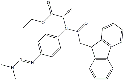 N-[(9H-Fluoren-9-yl)acetyl]-N-[4-(3,3-dimethyl-1-triazeno)phenyl]-L-alanine ethyl ester 结构式