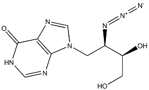 9-[(2R,3R)-2-Azido-3,4-dihydroxybutyl]-1,9-dihydro-6H-purin-6-one 结构式