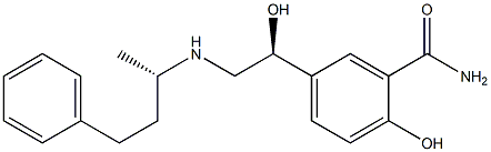 2-Hydroxy-5-[(S)-1-hydroxy-2-[[(S)-1-methyl-3-phenylpropyl]amino]ethyl]benzamide 结构式