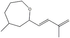 4-Methyl-2-(3-methyl-1,3-butadien-1-yl)oxepane 结构式