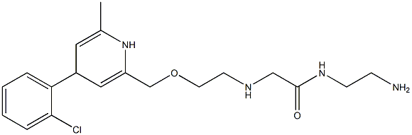 2-[[2-([[(2-Aminoethyl)carbamoyl]methyl]amino)ethoxy]methyl]-4-(2-chlorophenyl)-6-methyl-1,4-dihydropyridine 结构式