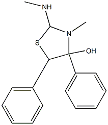 4,5-Diphenyl-4-hydroxy-3-methyl-2-(methylamino)-2-thiazolin-3-ium 结构式