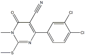 2-[Methylthio]-3-methyl-4-oxo-6-(3,4-dichlorophenyl)pyrimidine-5-carbonitrile 结构式