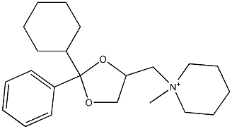 1-[(2-Cyclohexyl-2-phenyl-1,3-dioxolan-4-yl)methyl]-1-methylpiperidinium 结构式