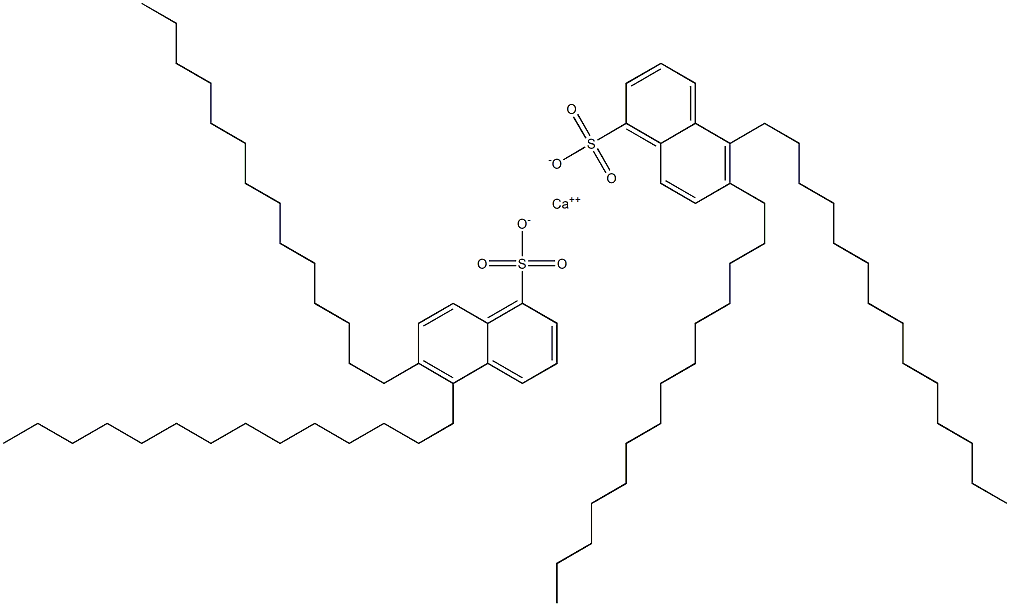 Bis(5,6-ditetradecyl-1-naphthalenesulfonic acid)calcium salt 结构式