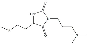 3-[3-(Dimethylamino)propyl]-5-[2-(methylthio)ethyl]-2-thioxoimidazolidin-4-one 结构式