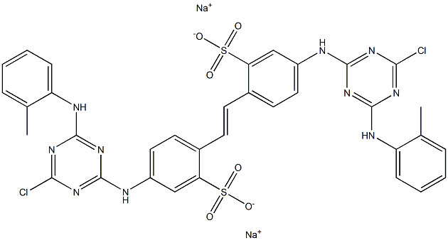 4,4'-Bis[4-chloro-6-(o-methylanilino)-1,3,5-triazin-2-ylamino]-2,2'-stilbenedisulfonic acid disodium salt 结构式