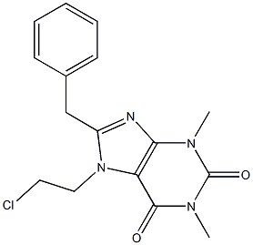 7-(2-Chloroethyl)-1,3-dimethyl-8-benzyl-7H-purine-2,6(1H,3H)-dione 结构式