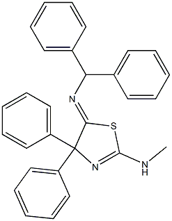 2-(Methylamino)-5-(diphenylmethylimino)-4,4-diphenyl-2-thiazoline 结构式