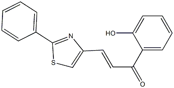 1-(2-Hydroxyphenyl)-3-[2-(phenyl)thiazol-4-yl]-2-propen-1-one 结构式